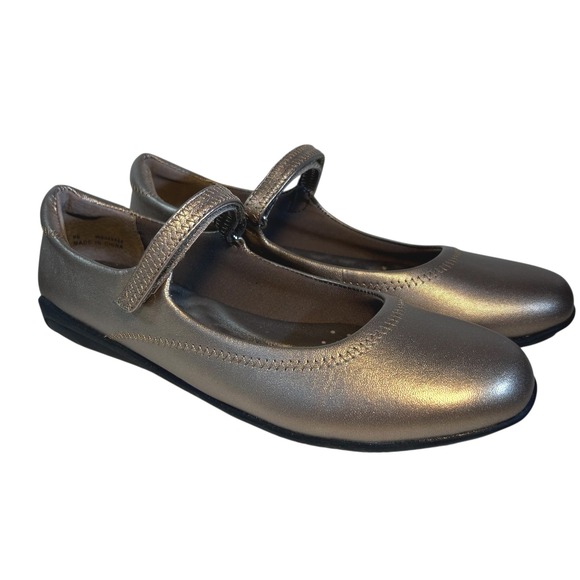 Walking Cradles Mary Jane Ballet Flats Bronze Metallic Comfort Shoes - Size 9 S - Picture 1 of 9